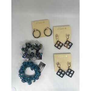 Lot of (5) NEW L. Erickson Earrings for Pierced Ears & Ponytail Holder/Bracelets
